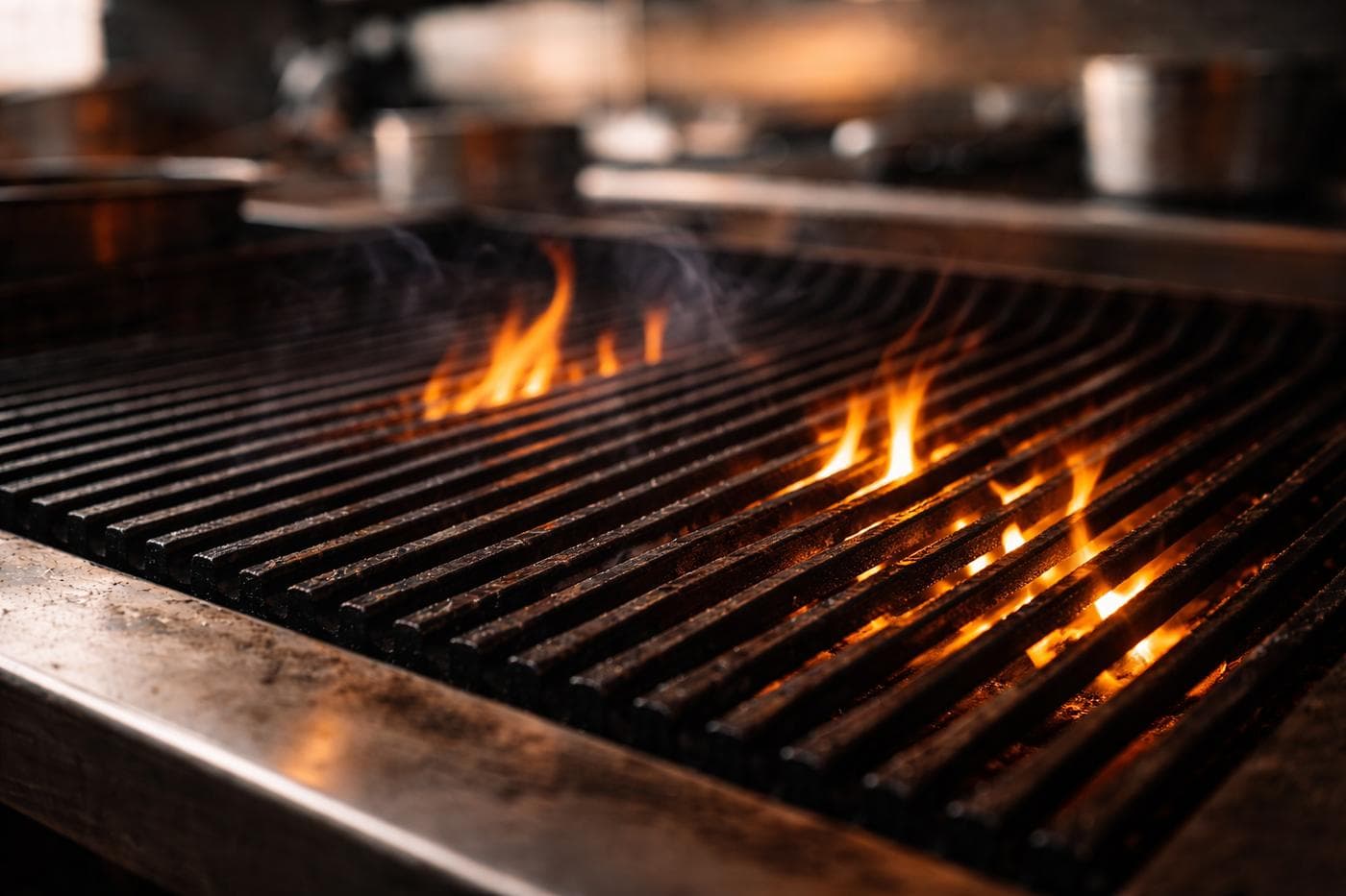 Fire grill at Baja Bud's kitchen